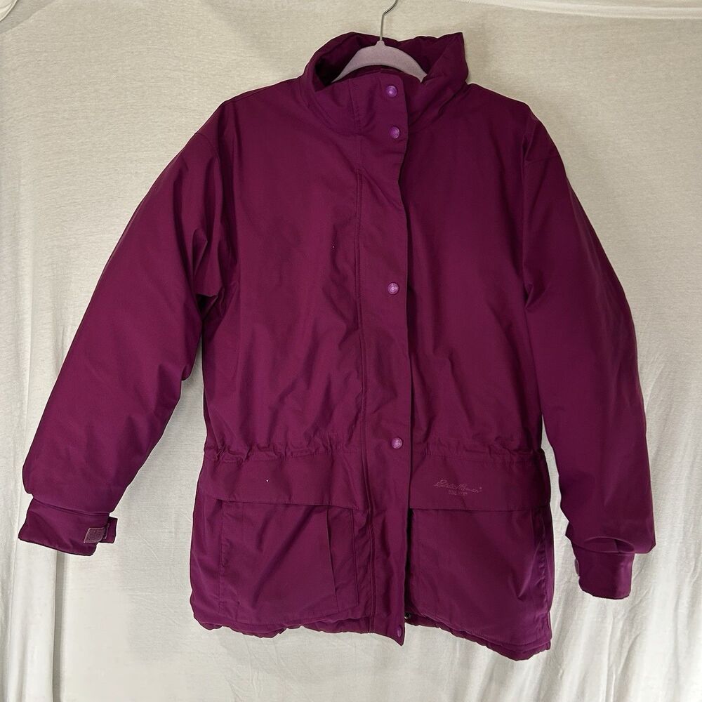 Vtg Eddie Bauer Gore Tex RidgeLine Goose Down Puffer Jacket Women’s Large Purple